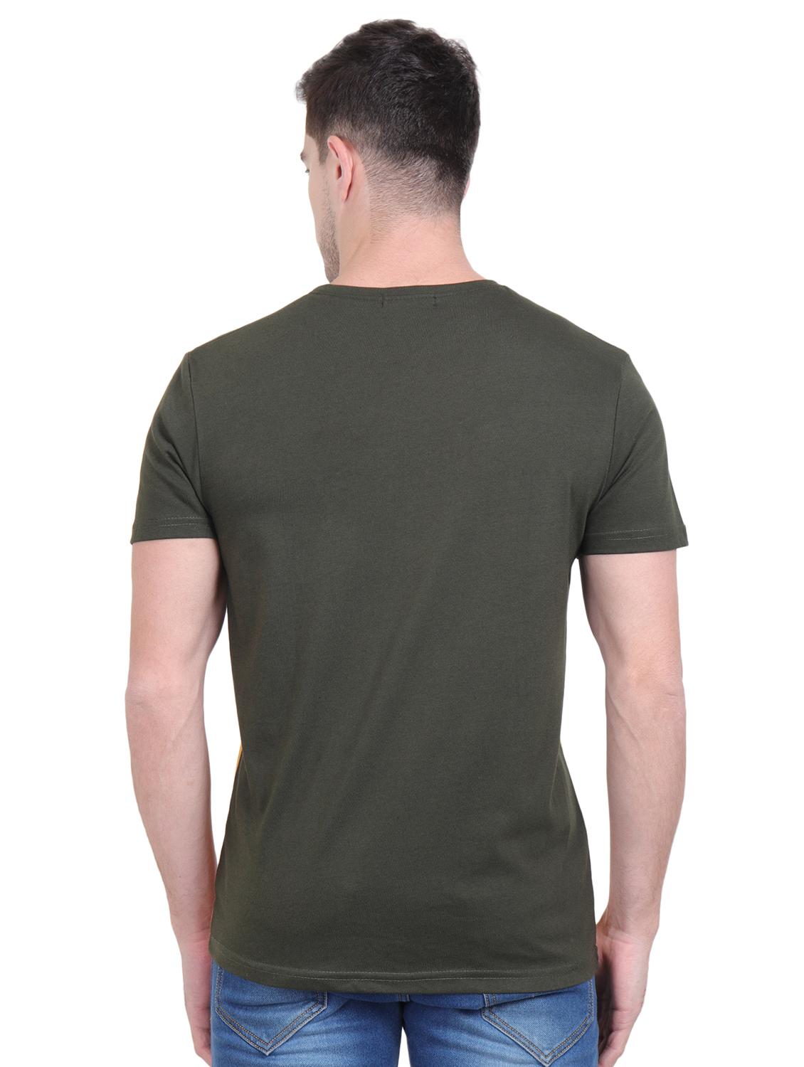 olive green typographic color block t-shirt - 16963450 - Zoom Image - 3