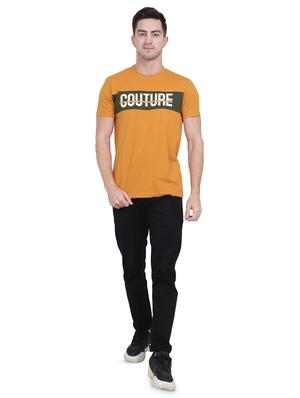 yellow typographic chest print t-shirt - 16963452 - Standard Image - 4