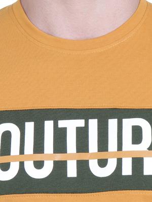yellow typographic chest print t-shirt - 16963452 - Standard Image - 5