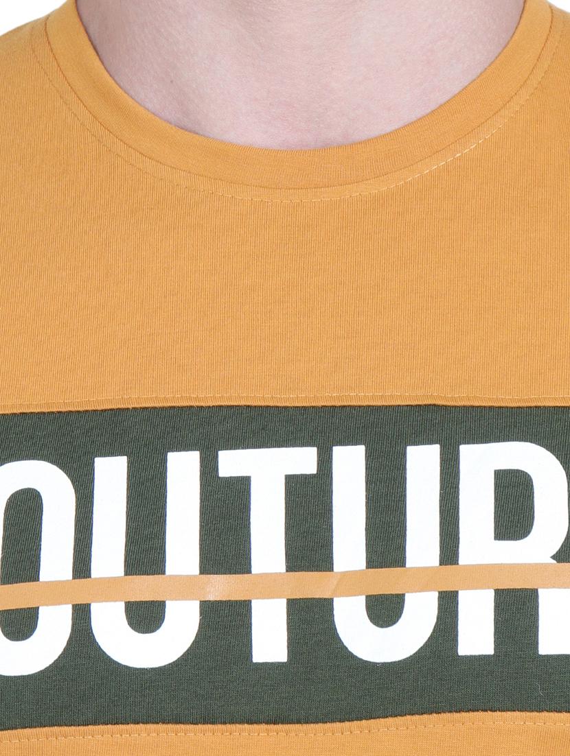 yellow typographic chest print t-shirt - 16963452 - Zoom Image - 5