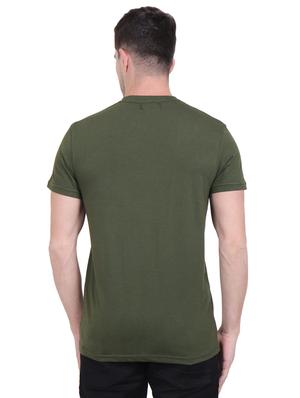 olive green typographic chest print t-shirt - 16963453 - Standard Image - 3