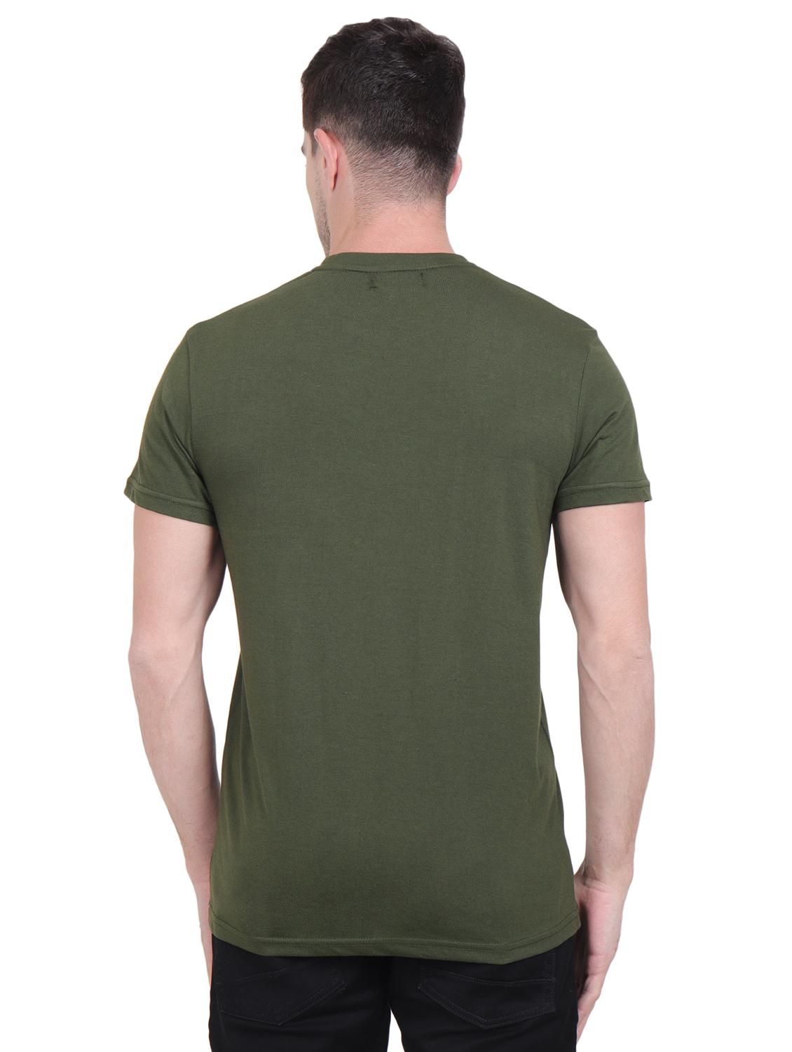olive green typographic chest print t-shirt - 16963453 - Zoom Image - 3