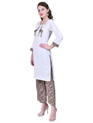 solid kurta palazzo set - 16963516 - Standard Image - 2