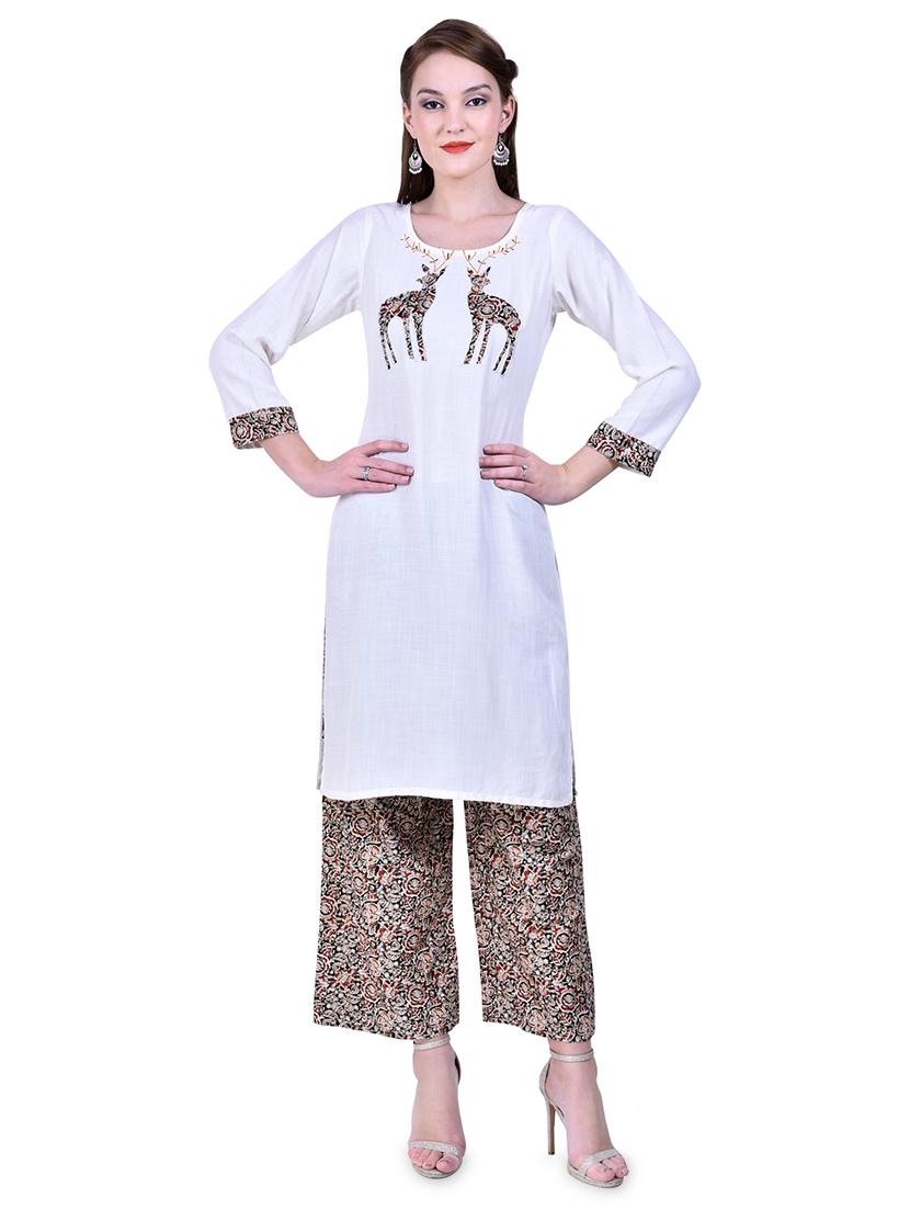 solid kurta palazzo set - 16963516 - Zoom Image - 1