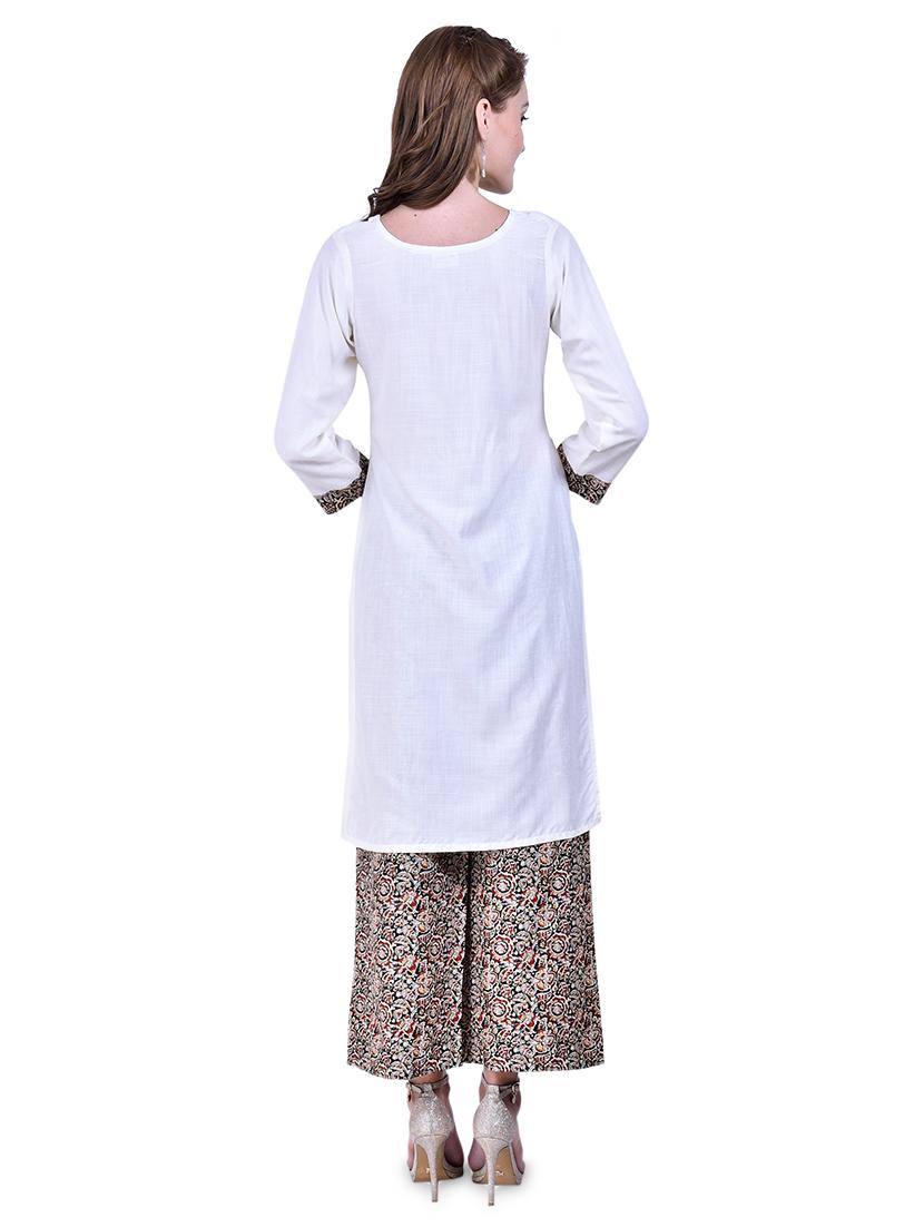 solid kurta palazzo set - 16963516 - Zoom Image - 3
