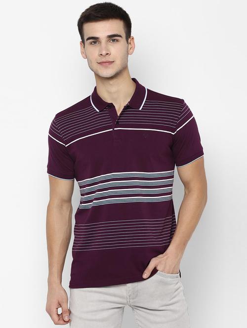 purple striped polo t-shirt - 16963599 - Standard Image - 1