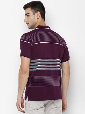 purple striped polo t-shirt - 16963599 - Standard Image - 2