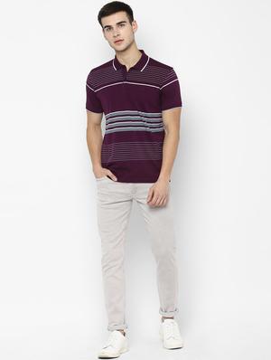 purple striped polo t-shirt - 16963599 - Standard Image - 3