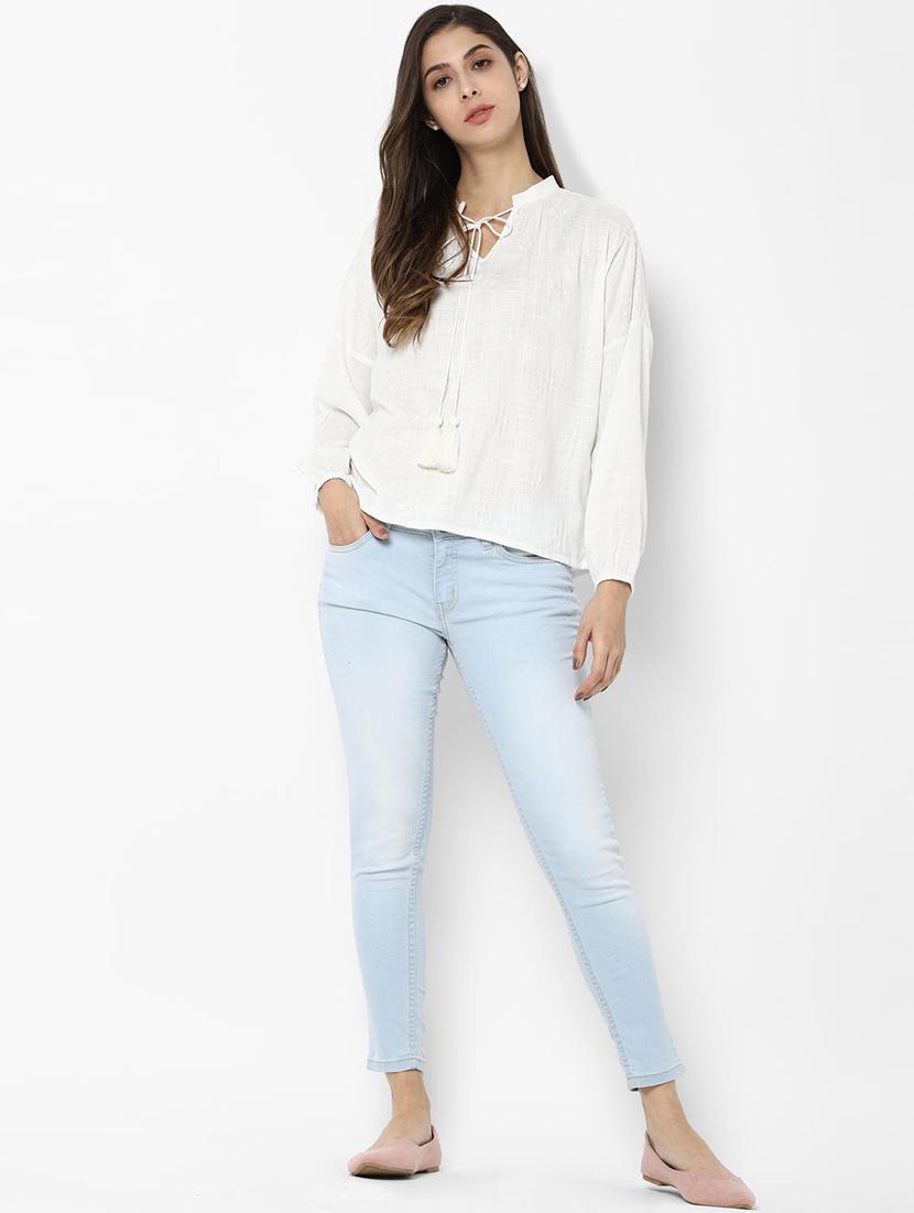 tie up neck solid top - 16963686 - Zoom Image - 3