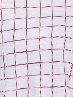 round neck grid pattern boxy top - 16963687 - Standard Image - 4
