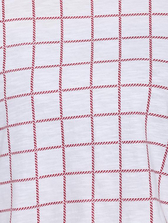 round neck grid pattern boxy top - 16963687 - Zoom Image - 4