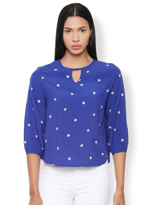 round neck ditsy floral top - 16963688 - Standard Image - 1