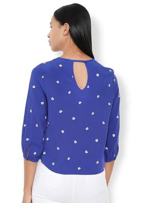 round neck ditsy floral top - 16963688 - Standard Image - 2