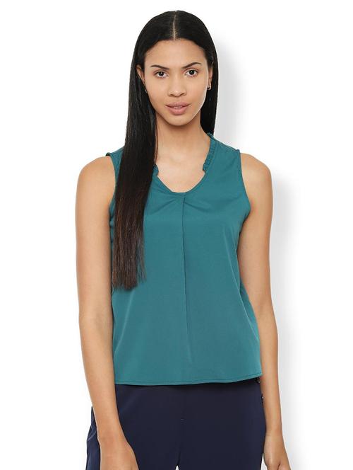 mandarin neck solid top - 16963691 - Standard Image - 1