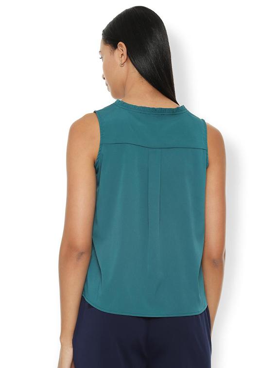 mandarin neck solid top - 16963691 - Zoom Image - 2