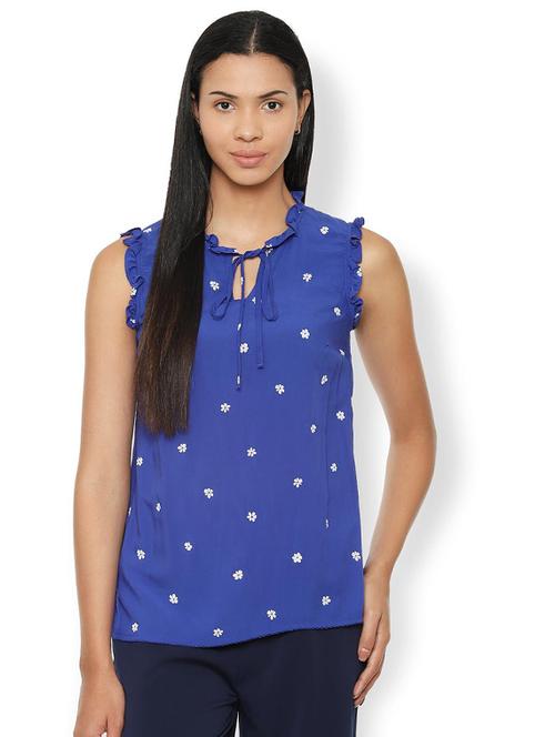 tie up neck floral top - 16963700 - Standard Image - 1