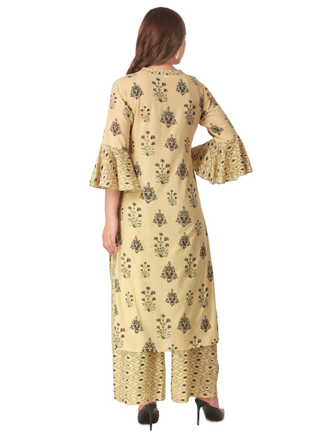 bell sleeves kurta palazzo set - 16963725 - Zoom Image - 3