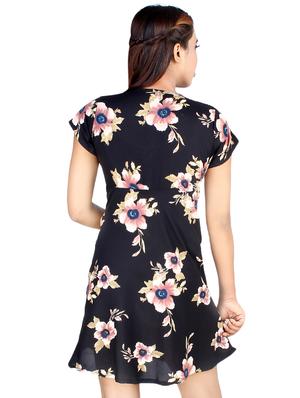v-neck floral a-line dress - 16963730 - Standard Image - 3