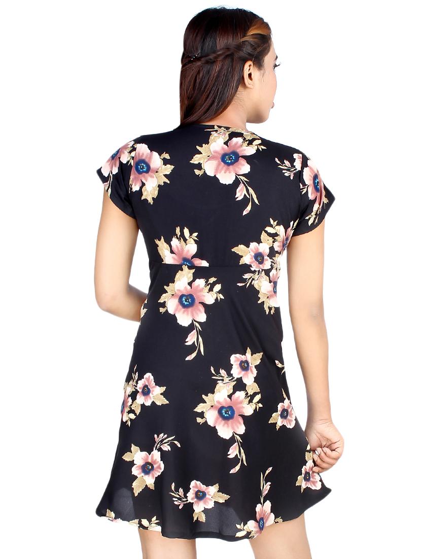v-neck floral a-line dress - 16963730 - Zoom Image - 3