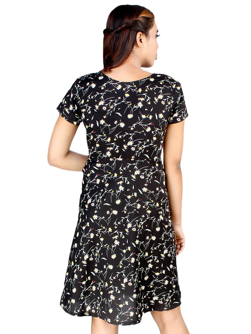 v-neck floral a-line dress - 16963731 - Zoom Image - 3