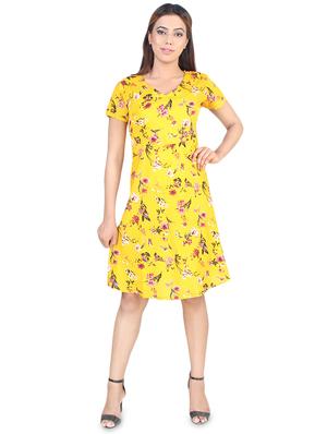 v-neck floral a-line dress - 16963733 - Standard Image - 4