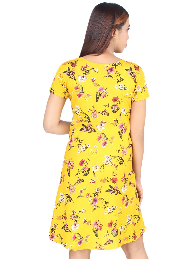 v-neck floral a-line dress - 16963733 - Zoom Image - 3