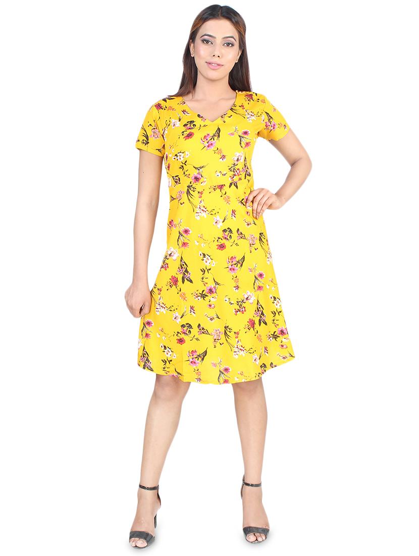 v-neck floral a-line dress - 16963733 - Zoom Image - 4
