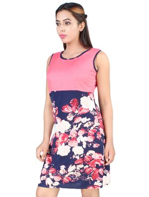 color block floral a-line dress - 16963735 - Standard Image - 2