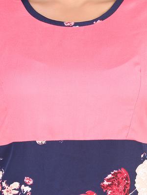 color block floral a-line dress - 16963735 - Standard Image - 5