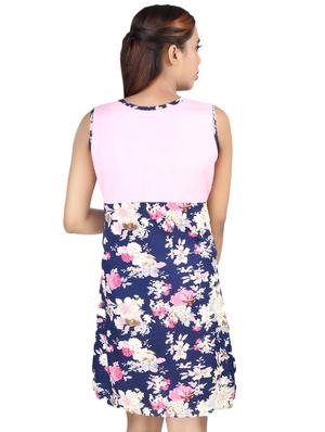 color block floral a-line dress - 16963738 - Standard Image - 3