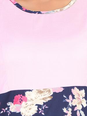 color block floral a-line dress - 16963738 - Standard Image - 5