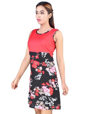 color block floral a-line dress - 16963739 - Standard Image - 2
