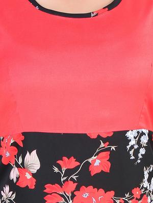 color block floral a-line dress - 16963739 - Standard Image - 5