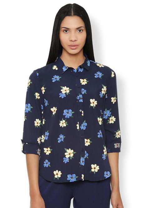curved hem floral shirt - 16963741 - Standard Image - 1