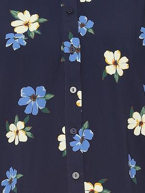 curved hem floral shirt - 16963741 - Standard Image - 4