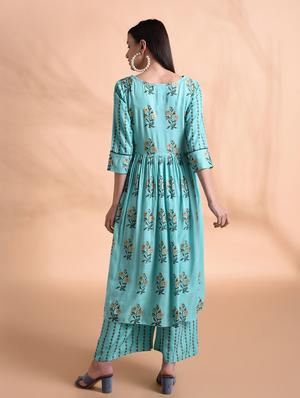 floral kurta palazzo set - 16963982 - Standard Image - 4