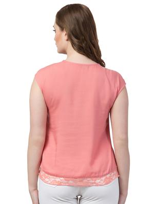 lace detail round neck top - 16964170 - Standard Image - 3
