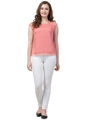 lace detail round neck top - 16964170 - Standard Image - 4