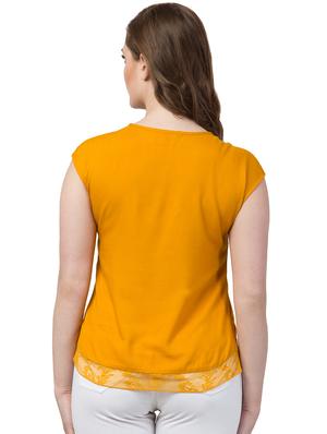 lace detail round neck top - 16964171 - Standard Image - 3