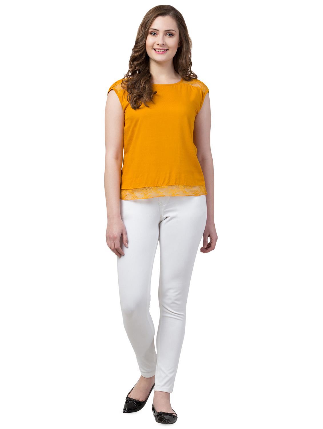lace detail round neck top - 16964171 - Zoom Image - 4
