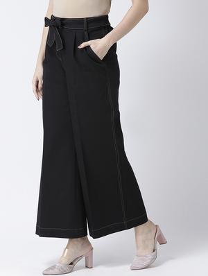 tie up waist wide leg trouser - 16964216 - Standard Image - 2