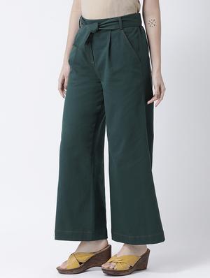 tie up waist wide leg trouser - 16964217 - Standard Image - 2