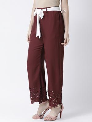 tie up waist wide leg trouser - 16964224 - Standard Image - 2