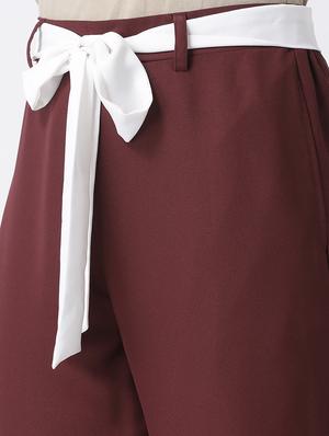tie up waist wide leg trouser - 16964224 - Standard Image - 4
