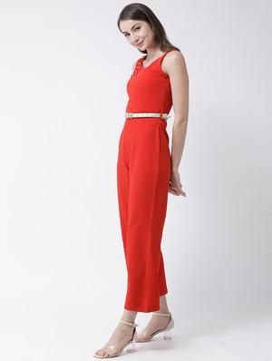embellished detail belted jumpsuit - 16964227 - Standard Image - 2