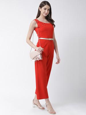 embellished detail belted jumpsuit - 16964227 - Standard Image - 4