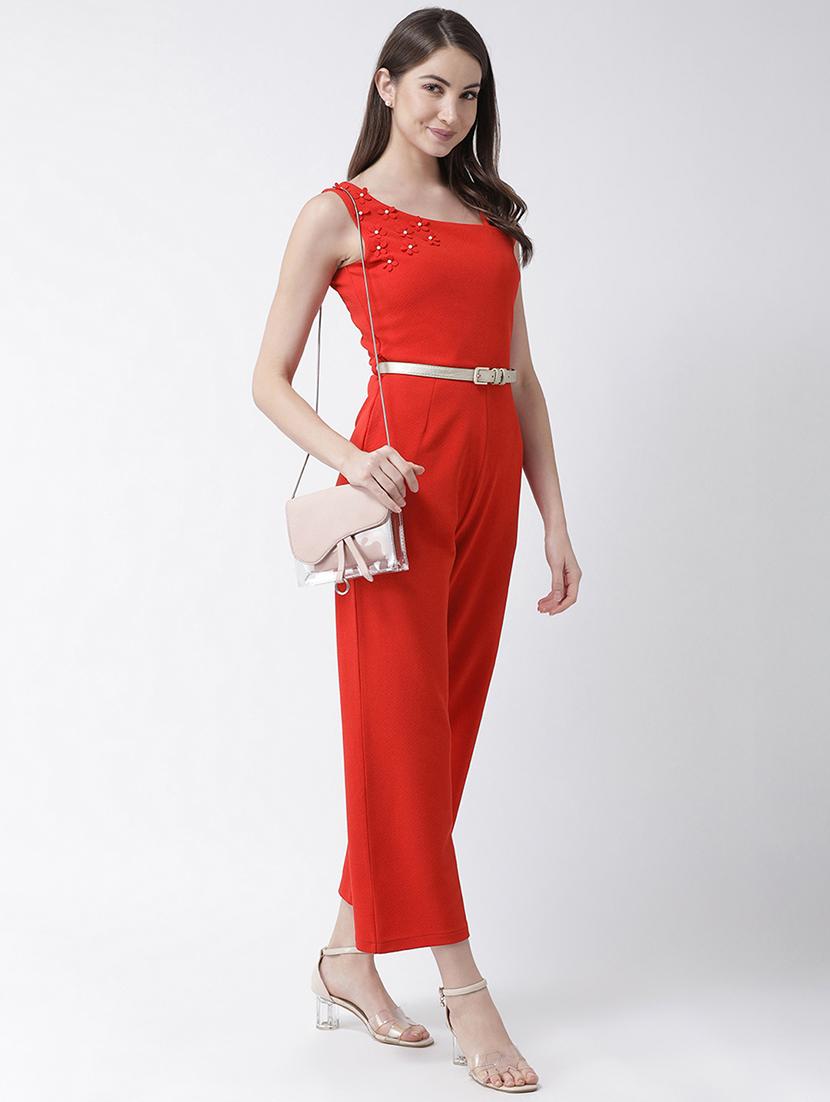 embellished detail belted jumpsuit - 16964227 - Zoom Image - 4