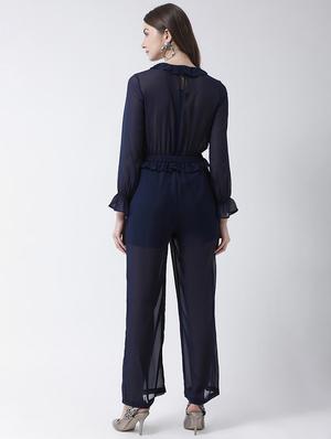 frill detail full leg jumpsuit - 16964230 - Standard Image - 3