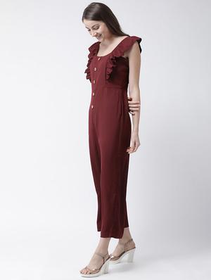 frill detail button detail jumpsuit - 16964232 - Standard Image - 2