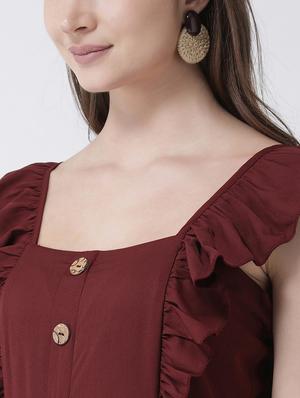frill detail button detail jumpsuit - 16964232 - Standard Image - 5